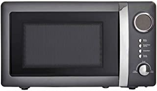 wilko matt grey microwave 20l, 800 watt output microwave with defrost function, 25.6cm h x 45.1cm w x 34.5cm d
