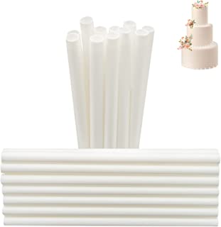 14 White Cake Dowels,Cake Support Rods,Plastic Cake Stand Sticks Cake Round Dowels for Tiered Cake Construction and Stacking Support (0.4 Inch Diameter, 9.45 Inch Length)