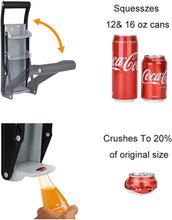 Can Crusher & Bottle Opener - Heavy Duty 16OZ 2 in 1 500ml Aluminium Drinking Tin Can Kitchen Recycle Tool for Recycling Beer Soda Cans,Crushes Soda Cans Beer