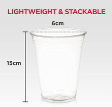 Heavy Duty Clear Plastic Cups - 660 ml (Full Pint) - 50 Pack of Disposable Cups - Strong PET Plastic Pint Glasses - The Ideal Beer Cup for Festivals, BBQs, and Football Games