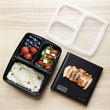 [Pack of 30] 3-Compartment BPA-Free Reusable Meal Prep Containers - Plastic Food Storage Trays with Airtight Lids - Microwave, Freezer and Dishwasher Safe - Stackable Bento Lunch Boxes (32 oz)