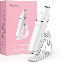 SUNMAY Halo Anti-aging Galvanic Wand, 42℃ Heated Sonic Eye Massager, Anions Import Rechargeable Wrinkle Remover for Dark Circles and Puffiness Upgraded Version