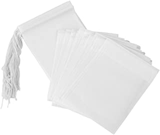 Tea Bags Empty Paper Tea Filter Bags Disposable Infuser with Drawstring,100 pcs (White)