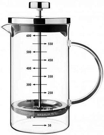 CAMBU Heat Resistant Borosilicate Glass French Press Coffe Maker (600 ml)