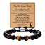 LOUMILEO Tiger Eye Bracelet for Men,Adjustable Beaded Bracelets with Meaningful Card Anniversary Christmas Birthday Valentines Gifts for Husband Boyfriend Dad Son Him