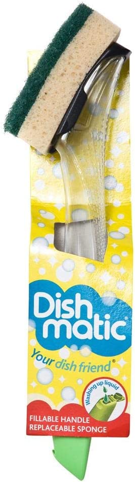 3 x Dishmatic Washing Up Brushes with Heavy Duty Sponge