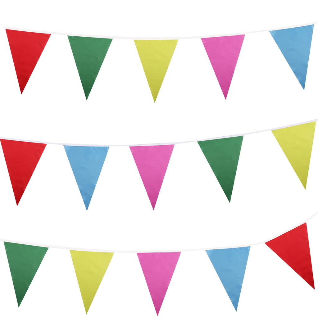 Bunting Banner, 50m Multicolor Nylon Pennant Banners for Indoor Outdoo ...