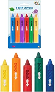 JKG® 6 Pack BABY BATH CRAYONS - DRAW, SCRIBBLE ON TILE - EASY WASHABLE - Educational STEM Learning Fun Baby Bath Toy - NON TOXIC, BPA FREE (Age: 10+ months)