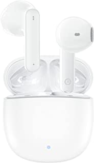 Wireless Earbuds,Bluetooth 5.3 Headphones Mini In-Ear with 4 Mics, ENC Noise Cancelling Mic Earphones and Clear Calls,HiFi Stereo,Deep Bass,30H Playtime,IPX6 Waterproof,USB-C for Sports Running White