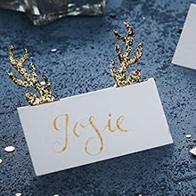 Ginger Ray Christmas Gold Glitter Antler Place Name Cards 10 Pack