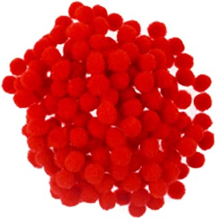 kuou Pom-Poms Ball, 200 pcs 8mm Crafts Small Mini Poms for Crafts - Red Color