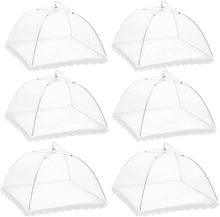 Food Covers, 17 Inch Mesh Pop Up Food Cover, Cake Domes for Outdoors, Screen Tents, Parties Picnics, BBQs, Reusable and Collapsible (6 Pack)