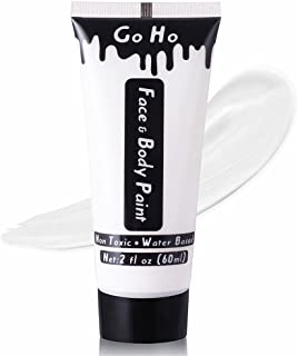 Go Ho White Cream Face Body Paint,2.1 oz Water Based White Face Painting,Joker Zombie Skeleton Makeup for Adults Children SFX Cosplay Costumes Festivals Halloween Makeup