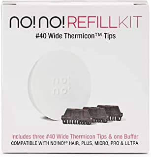 no!no! Thermicon Wide Tip Refill Pack - Flawless Replacement Heads - Hair Removal for Women, Hair Trimmer for Men - Easily Trim or Remove Body Hair