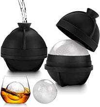 Ice Ball Mould,Ice Cube Trays with Funnel Large Silicone Ice Ball Maker BPA Free,Reusable Shapes Ice Cube Tray Easy Release,Suitable for Freezer,Homemade Baby Food Whiskey,Cocktail Drink(2 Pack)