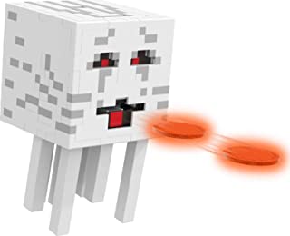 Minecraft Fireball Ghast Figure - Shooting Action & Changing Expressions - 10 Fireball Discs - Based on Video Game - Collectible - Gift for Kids 6+ - HDV46