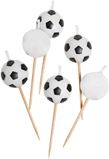 Unique Party 71187 - Ball Shaped Football Candles, Pack of 6, white