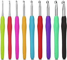 1BAZAR Crochet Hooks Set / Aluminium Soft Grip Rubber Handle Needles / Set of 9pcs (2mm, 2.5mm, 3mm, 3.5mm, 4mm, 4.5mm, 5mm, 5.5mm, 6mm)