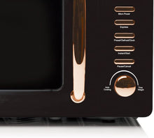 Haden Salcombe Black Microwave  Defrost, Reheat & Cooking Functions - 800w microwave - 20 Litre - Digital Timer - 6 Power Levels - Black and Copper