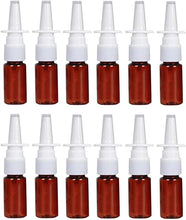 VASANA 12PCS Amber Plastic Empty Refillable Nasal Fine Mist Spray Bottles Makeup Water Travel Container For Perfumes Essential Oils Use Saline Applications