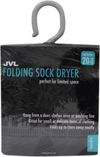 JVL Folding Sock Dryer Complete with 20-Piece Clothes Peg, Aqua, Grey, White, One Size, 19-291