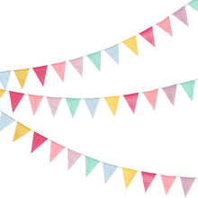 36 Flags 39.5ft Bunting Banner, Multicolour Outdoor Waterproof Triangle Flags Imitated Linen Burlap Bunting Supply for Wedding Birthday Party Home Festival Decoration