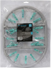 JVL Oval Sock Dryer Complete with 20-Piece Clothes Pegs, Aqua, Grey, White, One Size, 19-293