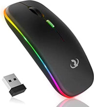 RIIKUNTEK Wireless Mouse Rechargable, Wireless Mouse for Laptop, LED Wireless Mouse, Slim Wireless Mouse w/ 1600 DPI, Silent Mouse w/ USB Receiver, 2.4G Wireless Mouse for Laptop PC Mac Office Work