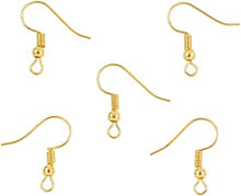 Angel Malone (100 (50 Pairs) of Earring Hooks with Ball, Jewellery Making Findings - UK Seller (Gold Plated)