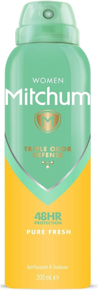 Mitchum Women Triple Odor Defense 48HR Protection Aerosol Deodorant & Anti-Perspirant, Pure Fresh, 200 ml