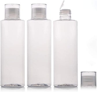 XUMIN 3 x 250 ml 8.8 oz Empty Refillable Clear Plastic Make-Up Water Bottle with Lid Double Screw Toner Lotion Dispenser Jas Jar Portable Cosmetic Container