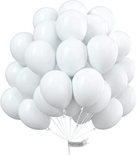 PartyWoo White Balloons 50 pcs 12 inch, Latex Balloons, Party Balloons for kids，Helium Balloons for Wedding Decorations, Birthday Party Decorations, Baby Shower, Wedding, Anniversary