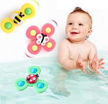 Calornest Suction Cup Spinning Top Toy, Bath Toys Baby Bathtub Toys, Cartoon Animal Rotating Suction Cups Toys Sensory Toys for Toddler (3PCS )