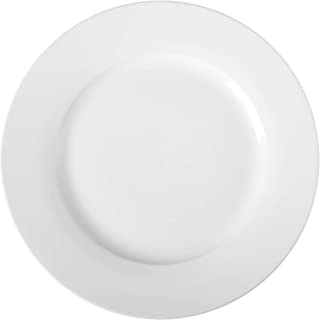 Amazon Basics Set of 6 Flat Porcelain Plates, 10.5 '