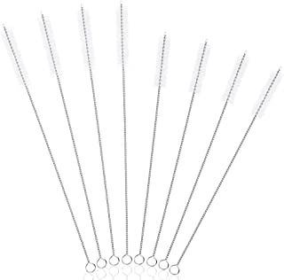 8PCS Reusable Stainless Steel Straws Cleaning Brush Drinking Straw Brush Bottle Cleaner Pipe Brush 4 Large + 4 Small