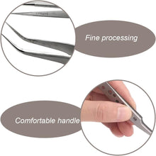 2 Pcs Pointed Tweezers Straight and Curve Tip Eyelash Extension Tweezers Stainless Steel Modelling Tweezers for Eyelashes Hair Jewelry Crafts and Medical