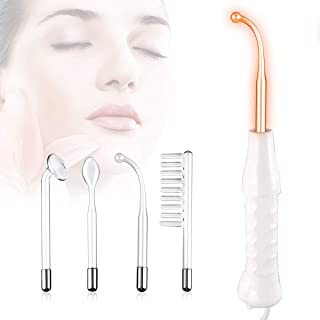 High Frequency Facial Wand Machine, ‎FAZJEUNE 4 in 1 Portable Frequency Face Massager Face Care Skin Tightening Machine Set Acne Spot Treatment Kit Reducing Puffy Eyes Wrinkles Dark Circles Freckle