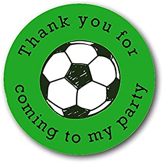 40mm Football Thank You For Coming To My Party Round Stickers for Party Bags & Sweet Cones (24 x Stickers)