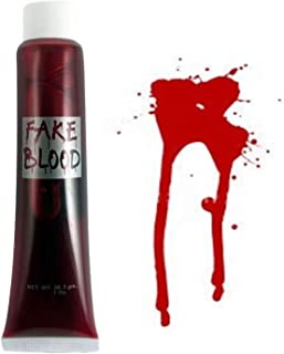 Pack of 3 Fake Red Blood Halloween Costume Fancy Dress Accessory Makeup Dress Up Vampire Zombie Face Body Paint Theatrical Fun