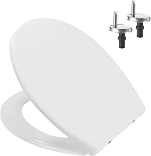 Mass Dynamic White Toilet Seat, Anti-slam Soft Close Toilet Seat, Quick Release Cleaning, Top Fix Easy Installation, Standard O Shape Toilet Seat (450mm x 370mm)