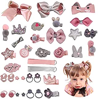 36PCS Girls Hair Accessories Set, Children's Hair Clips, Hair Bands, Scrunchies, Clip Storage Straps, Suitable for Baby Girl Toddler Birthday Christmas Children's Day Gift