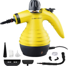 Comforday Multi-Purpose Steam Cleaner with 9-Piece Accessories, Perfect for Stain Removal, Curtains, Car Seats, Floor, Bathroom, (Yellow)