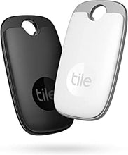 Tile Pro (2022) Bluetooth key finder, 2-pack, 120m range, including community search function, iOS &amp; Android app, compatible with Alexa &amp; Google Home, 1x black, 1x white, black/white