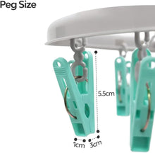 pegs it Oval Sock Dryer with 20 Pcs Clothes Pegs Sock Hanger for Washing Line Quick and Efficient Drying Sock Dryer with pegs Lightweight & Rust-Proof  Aqua Blue & Grey