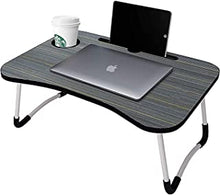 GROSSē Laptop Bed Table Lap Standing Desk for Bed and Sofa Breakfast Bed Tray Laptop Lap Desk Folding Coffee Tray Notebook Stand Reading Holder for Couch Floor Kids(60 x 40 cm) (Black)