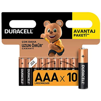 Duracell Alkaline AAA thin pencil batteries, 10 packages
