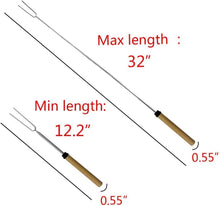 Marshmallow Roasting Sticks ,Marshmallow Sticks Kit Extending Roaster 32 Inch Set of 8 Telescoping Stainless Steel. Smores Skewers & Hot Dog Forks Kids Camping Campfire Fire Pit Accessories.FREE Pouch