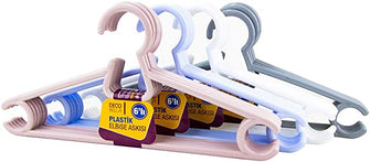 DECOBELLA 50611 6 Pcs Plastic Clothes Hanger, Multicolor