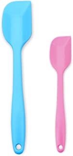 Silicone Spatula, Heat Resistant Seamless Rubber Spatulas, Non-Stick Kitchen Utensils for Cooking, Baking and Mixing, 28cm and 21cm