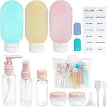 ZTMY Travel Bottles Set for Toiletries,15PCS Travel Accessories Leakproof Squeezable Travel Bottles Refillable Containers Kit Empty Containers with Bags for Cosmetic Shampoo Lotion Liquids